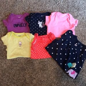 Lot of 6, 3mo baby girl tops
